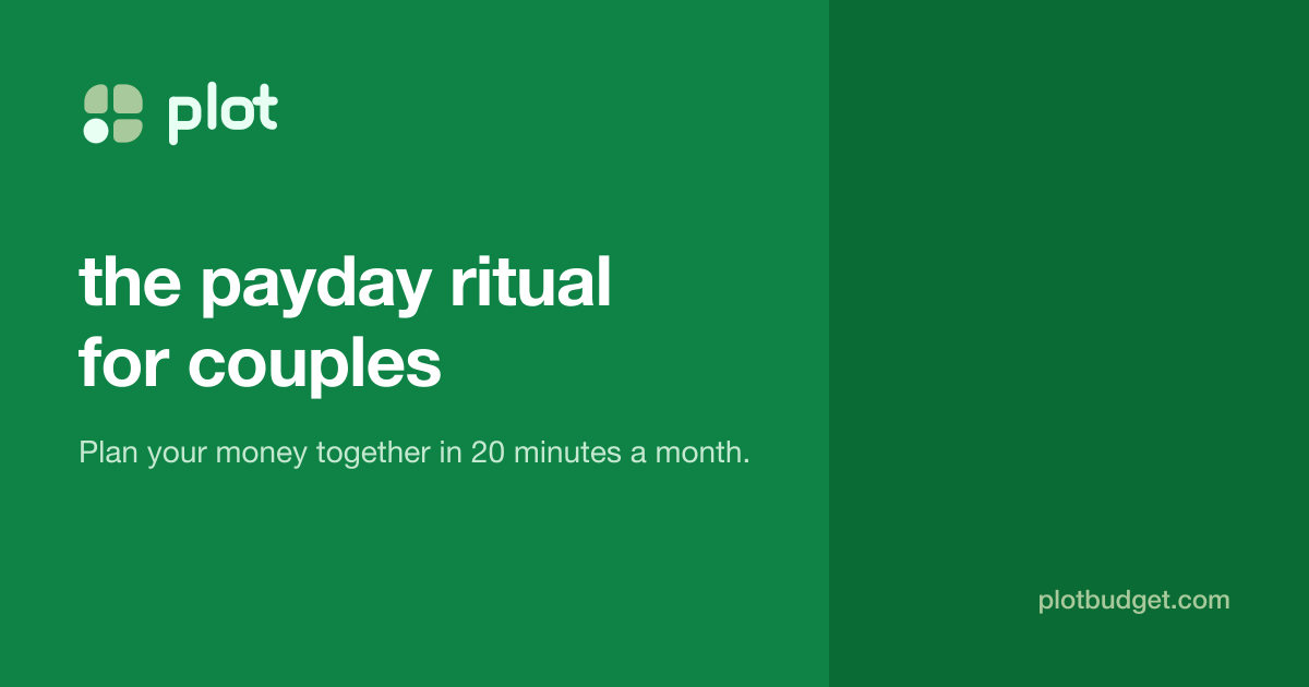 PLOT — the 20-minute payday ritual that ends money arguments